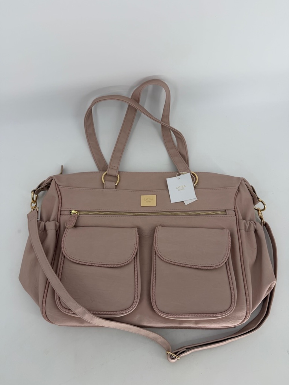 NWT Laura Jones Vegan Leather Baby
Napper Bag Travel Tote Bag